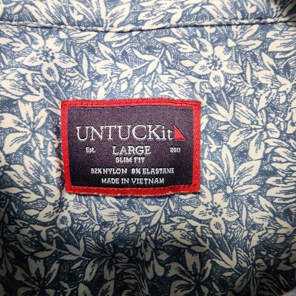 Lot of 2 UNTUCKit Norkeliunas Shirts Mens L Slim Fit Floral Button Short Sleeve - Picture 6 of 14